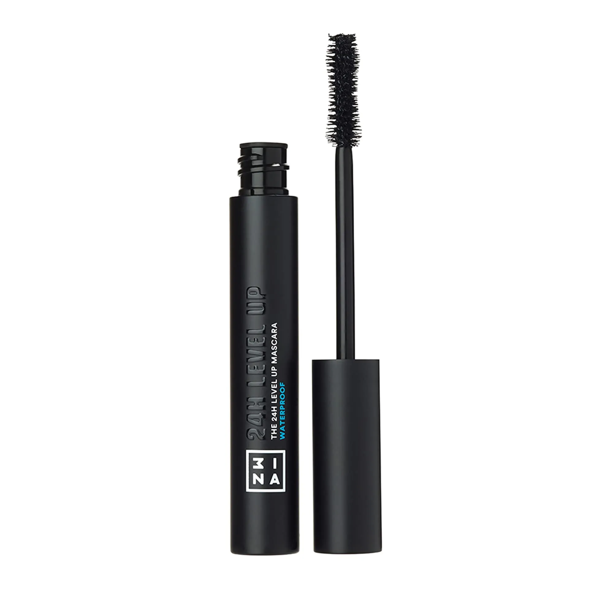 3INA MAKEUP - Vegan - Cruelty Free - The 24h Level Up Mascara Waterproof 900 - Black Mascara Long Lashes - Extreme Definition - Volume Length Curve - Panoramic Effect - Metallic Tube - Hourglass Brush