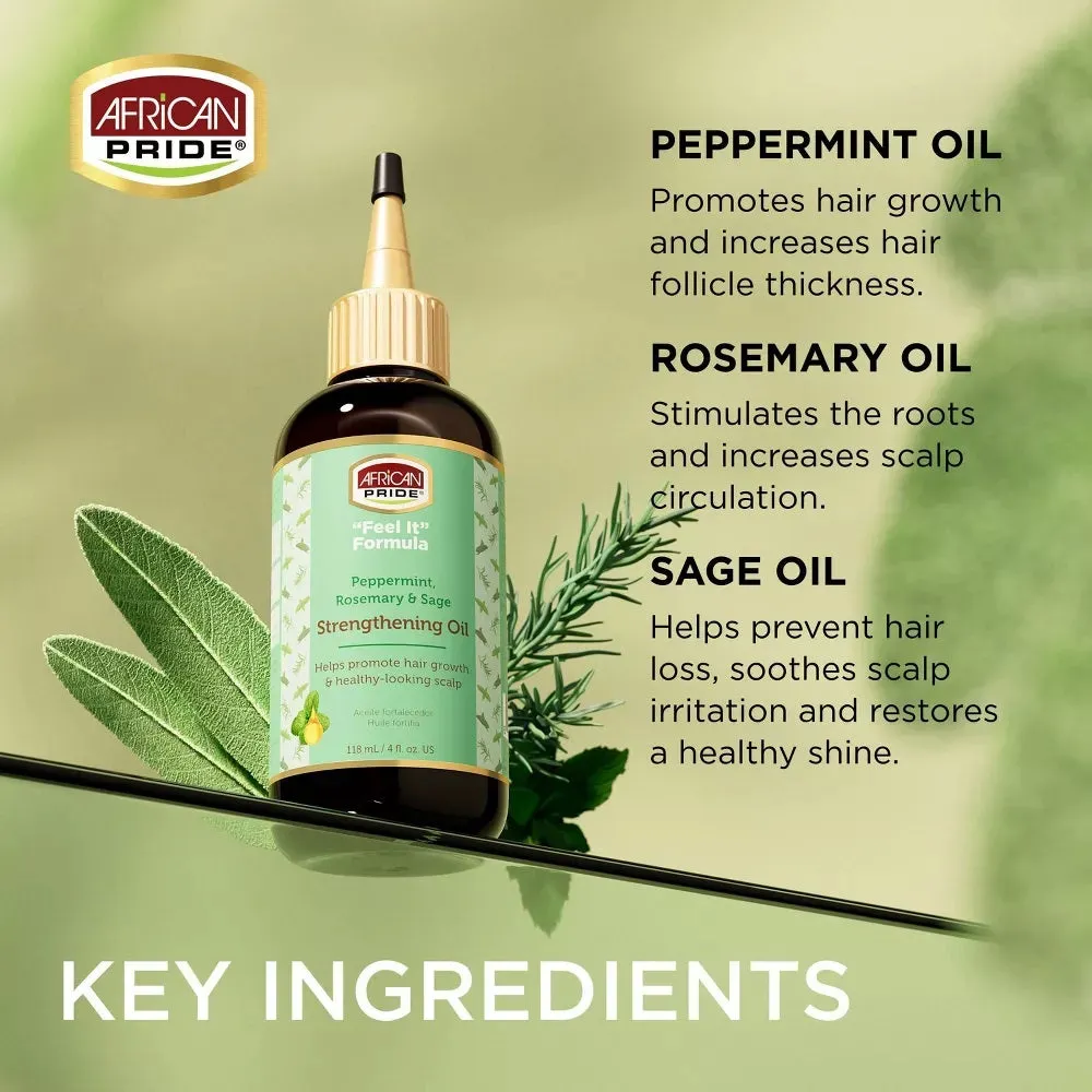 African Pride Feel It Formula Strengthening Oil Hair Treatment 4oz