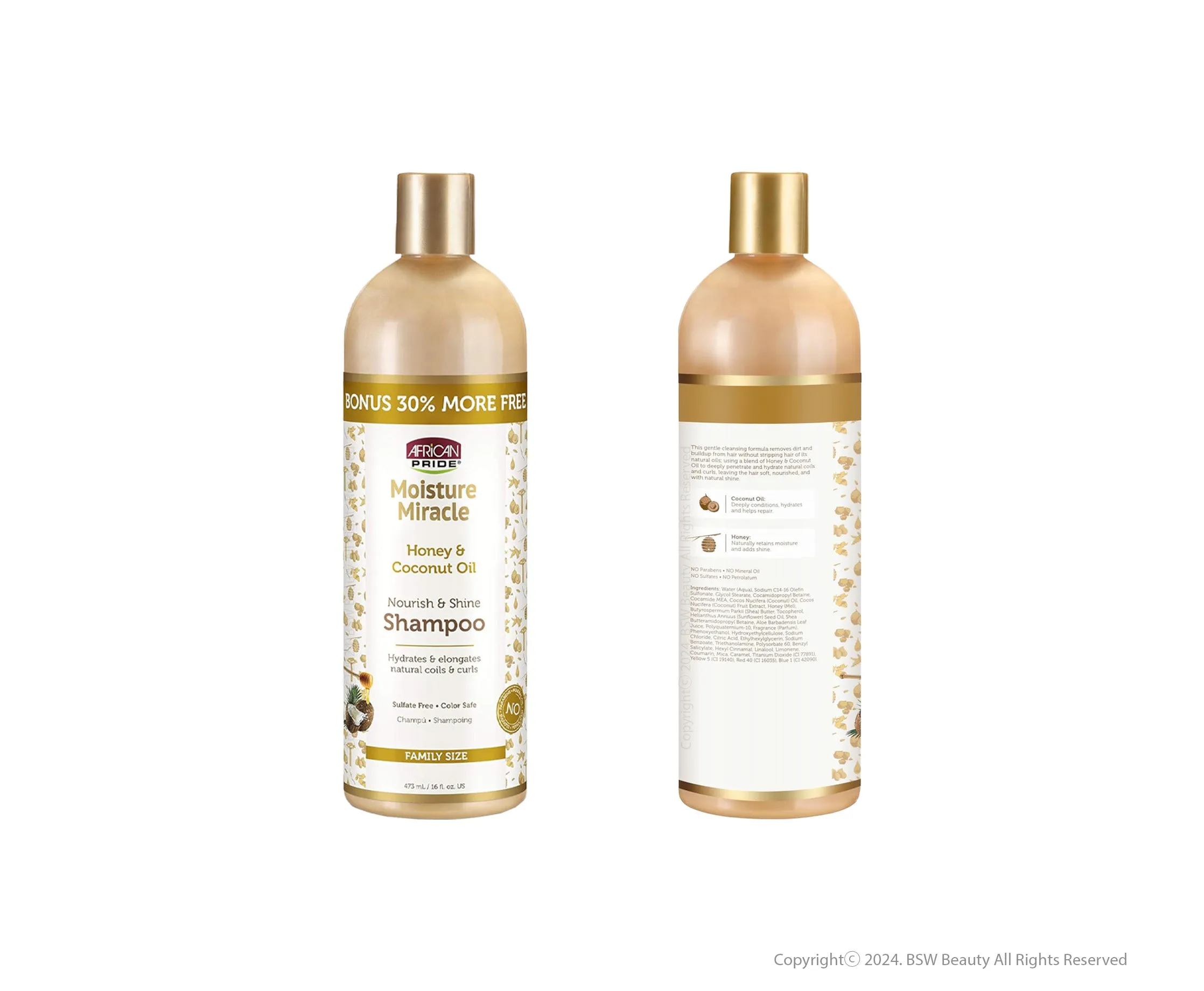 AFRICAN PRIDE MOISTURE MIRACLE HONEY & COCONUT OIL SHAMPOO 16oz