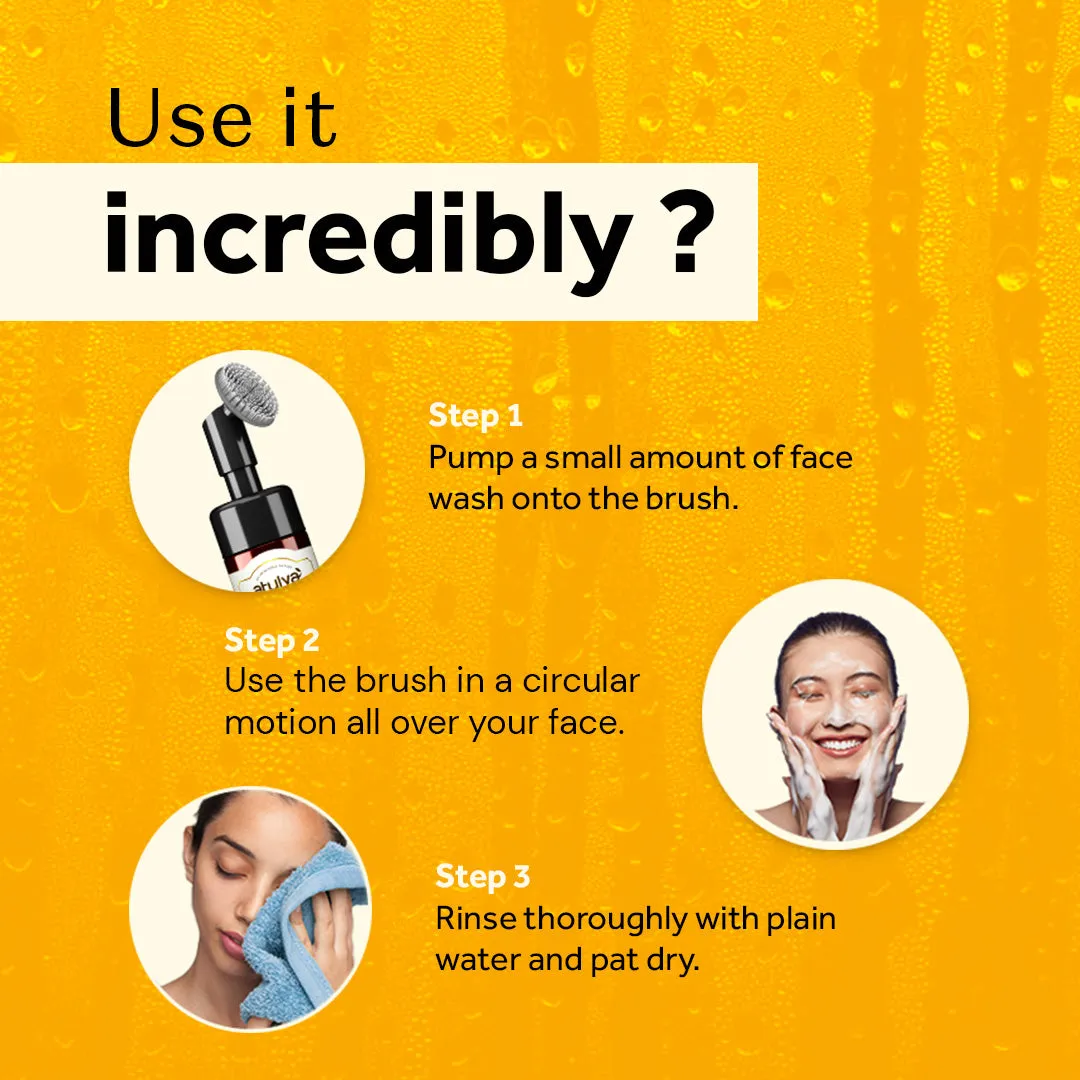 atulya Vedic Ubtan Foaming Face wash with an inbuilt brush 150ml (Buy 5 Products & Get Rs.500 Off)