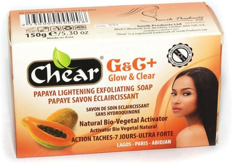 Chear G And G Plus Glow And Clear Papaya Soap 150g