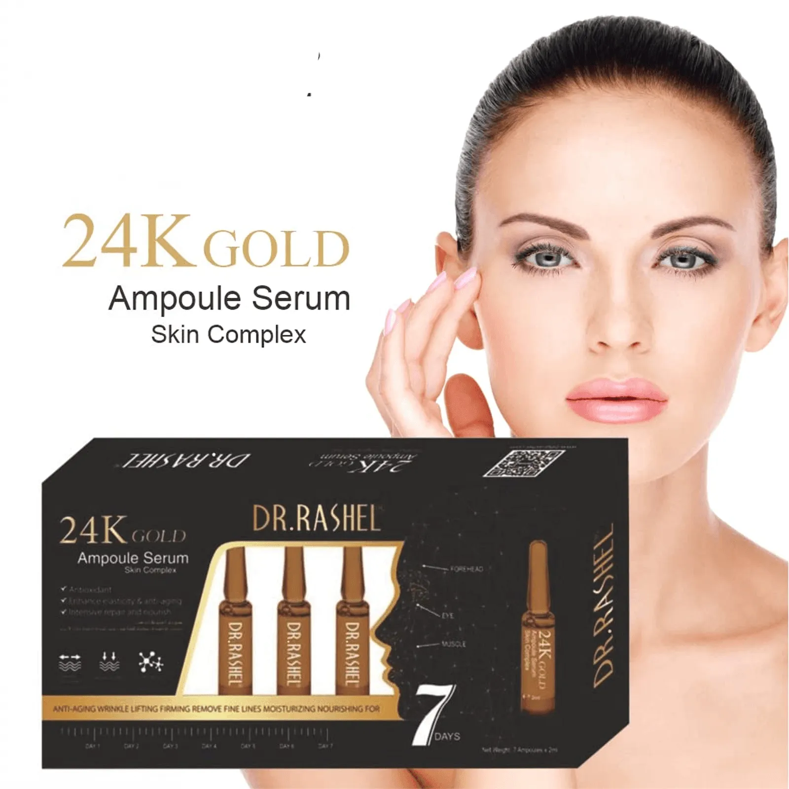 Dr.Rashel 24K Gold Ampoule Face Serum - 7 Ampoule X 2ml (Original)