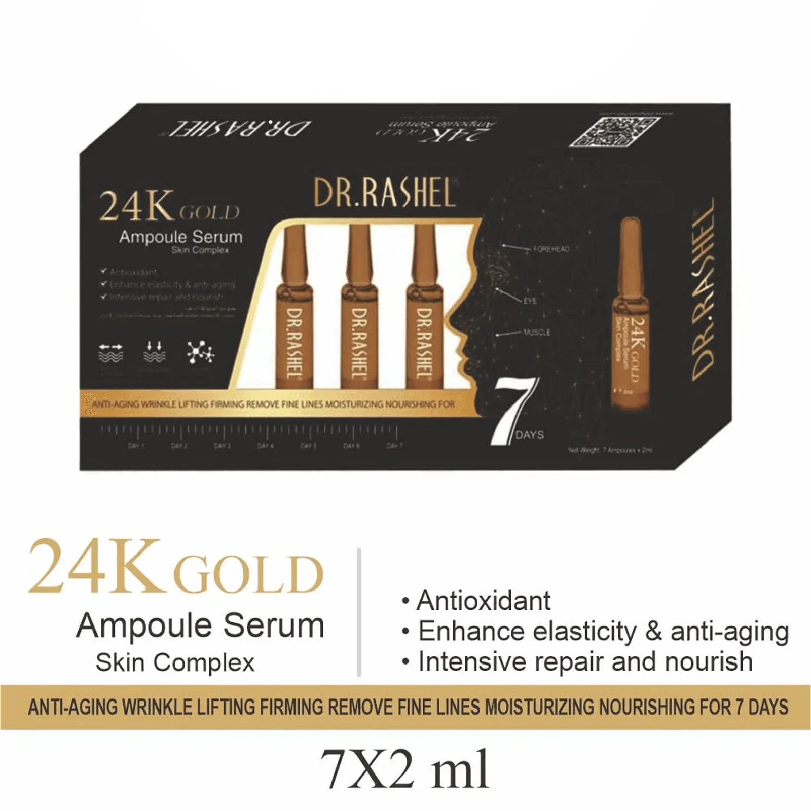 Dr.Rashel 24K Gold Ampoule Face Serum - 7 Ampoule X 2ml (Original)