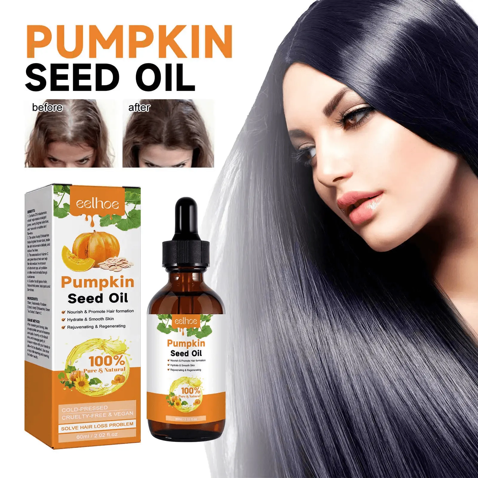 EELHOE Pumpkin Seed Hair Oil - 60ml