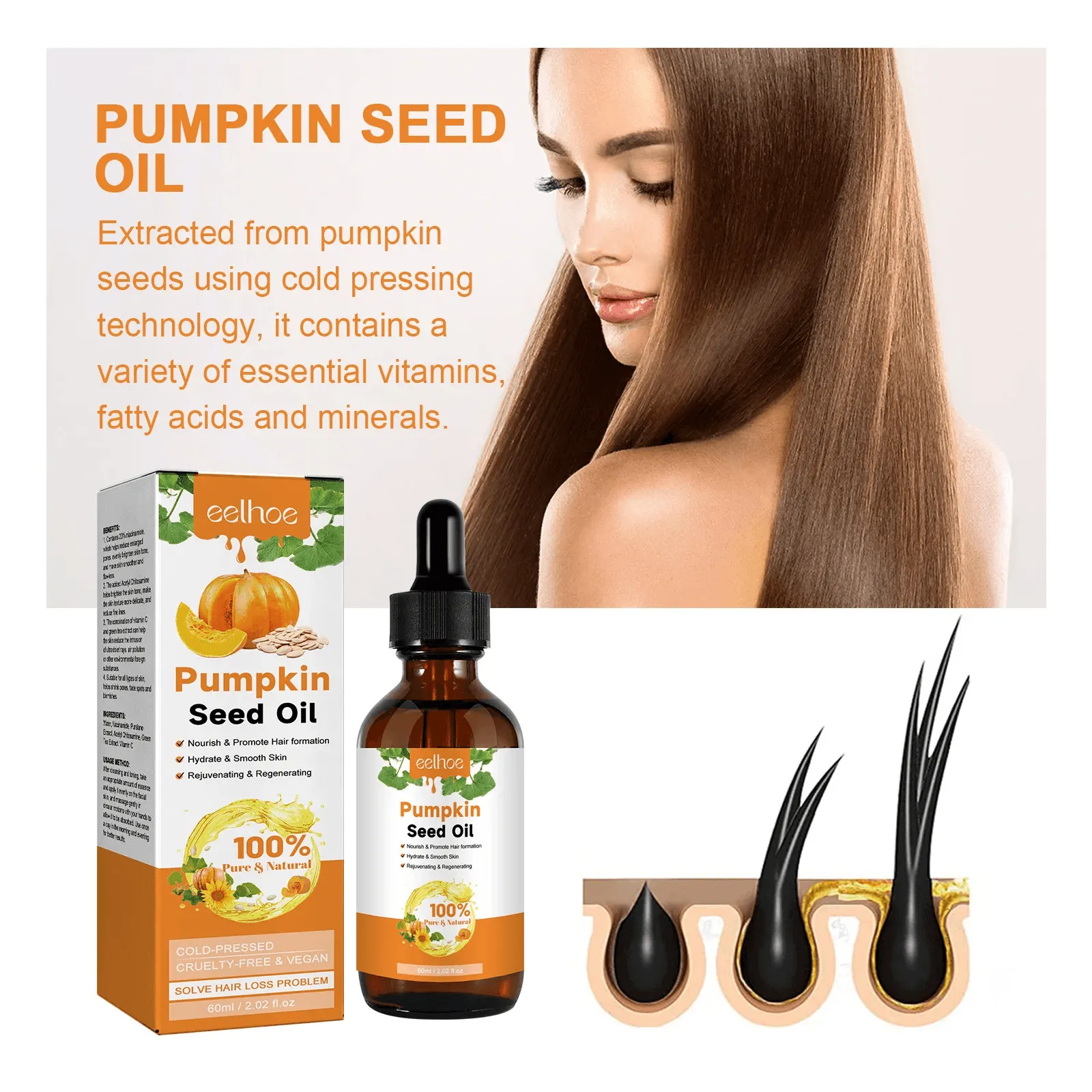 EELHOE Pumpkin Seed Hair Oil - 60ml