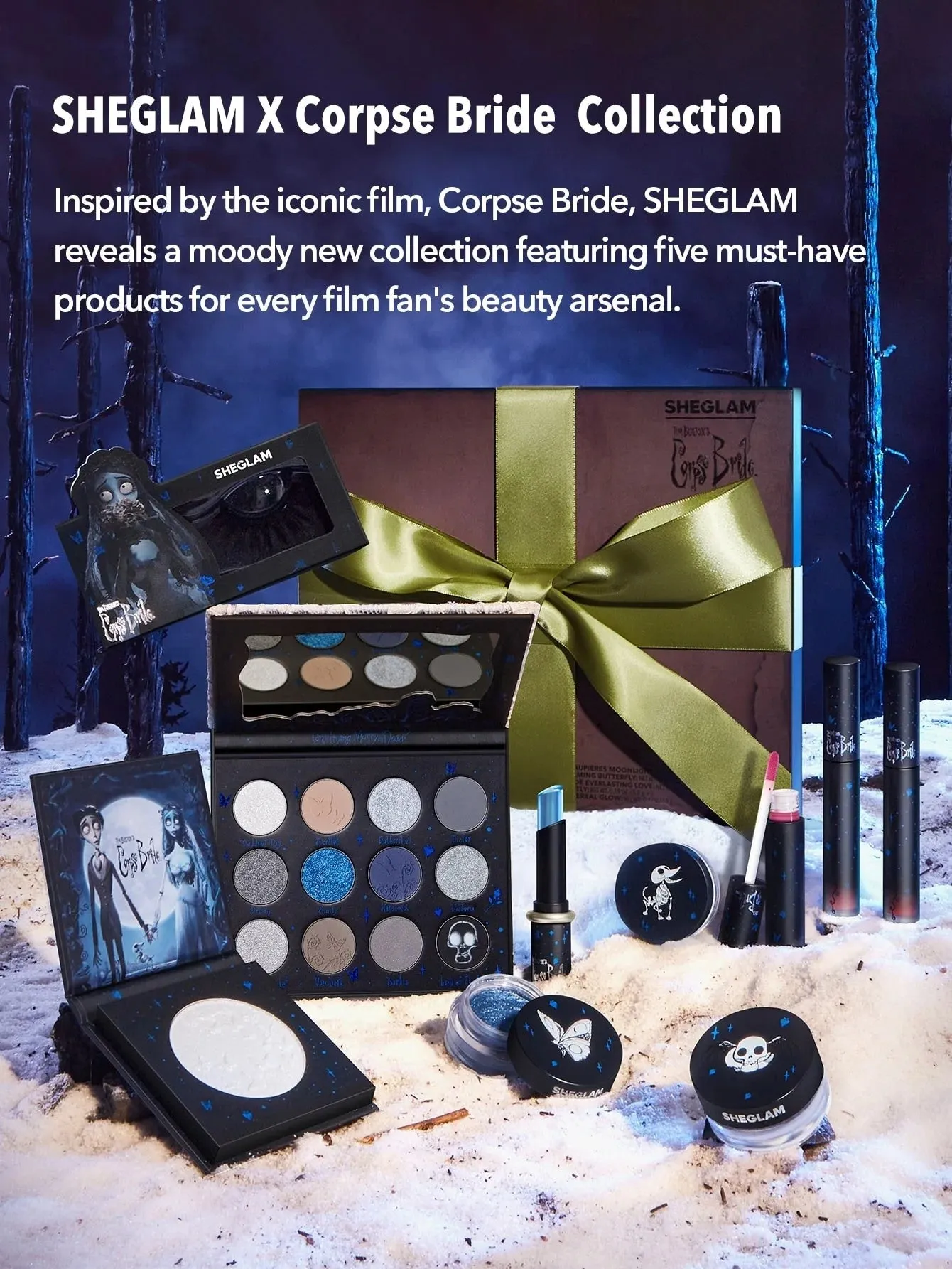 Gel eyeshadow Sheglam x Corpse Bride Ghostly Glitter Gel - Tears To Shed, silver