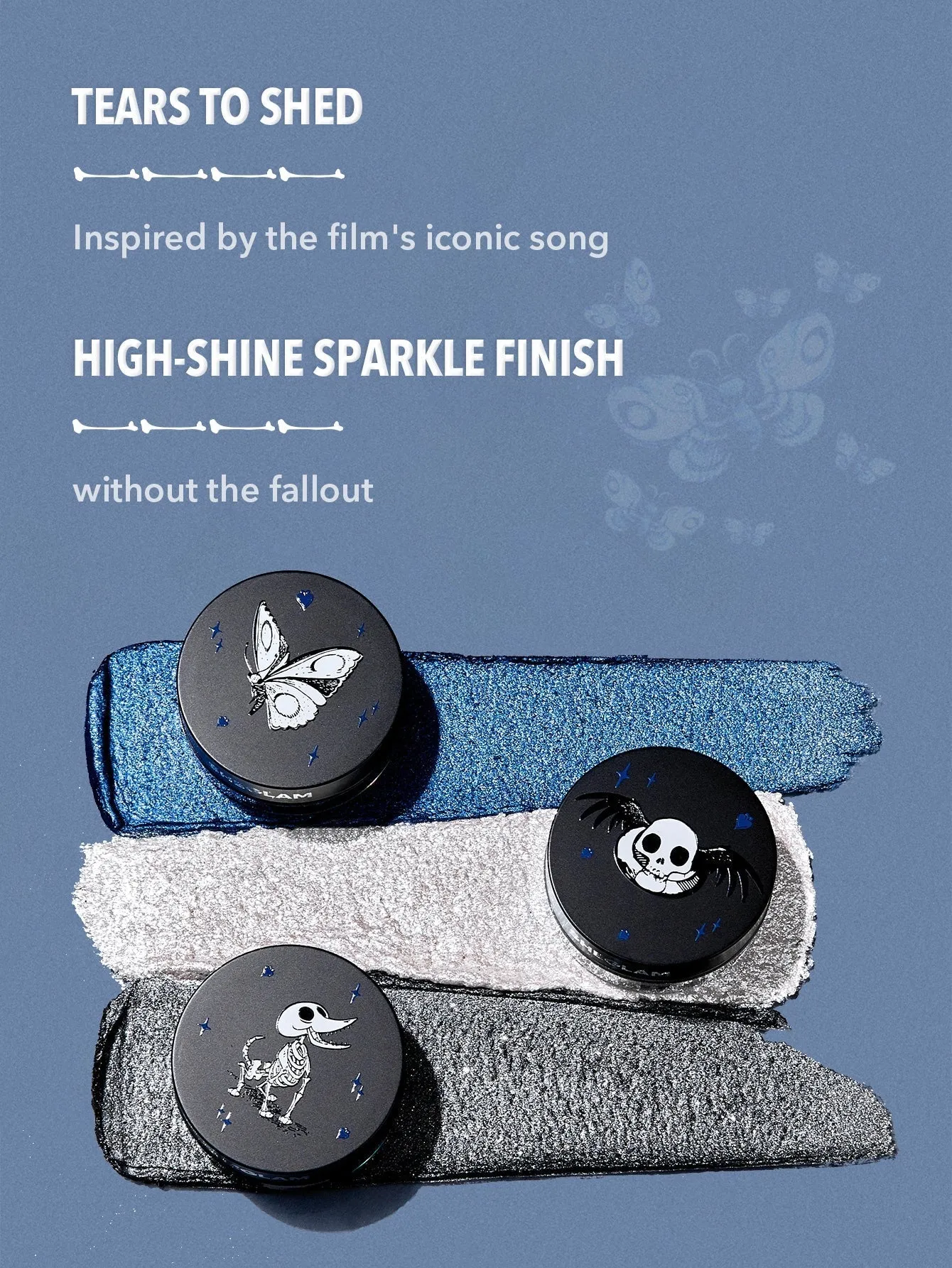 Gel eyeshadow Sheglam x Corpse Bride Ghostly Glitter Gel - Tears To Shed, silver