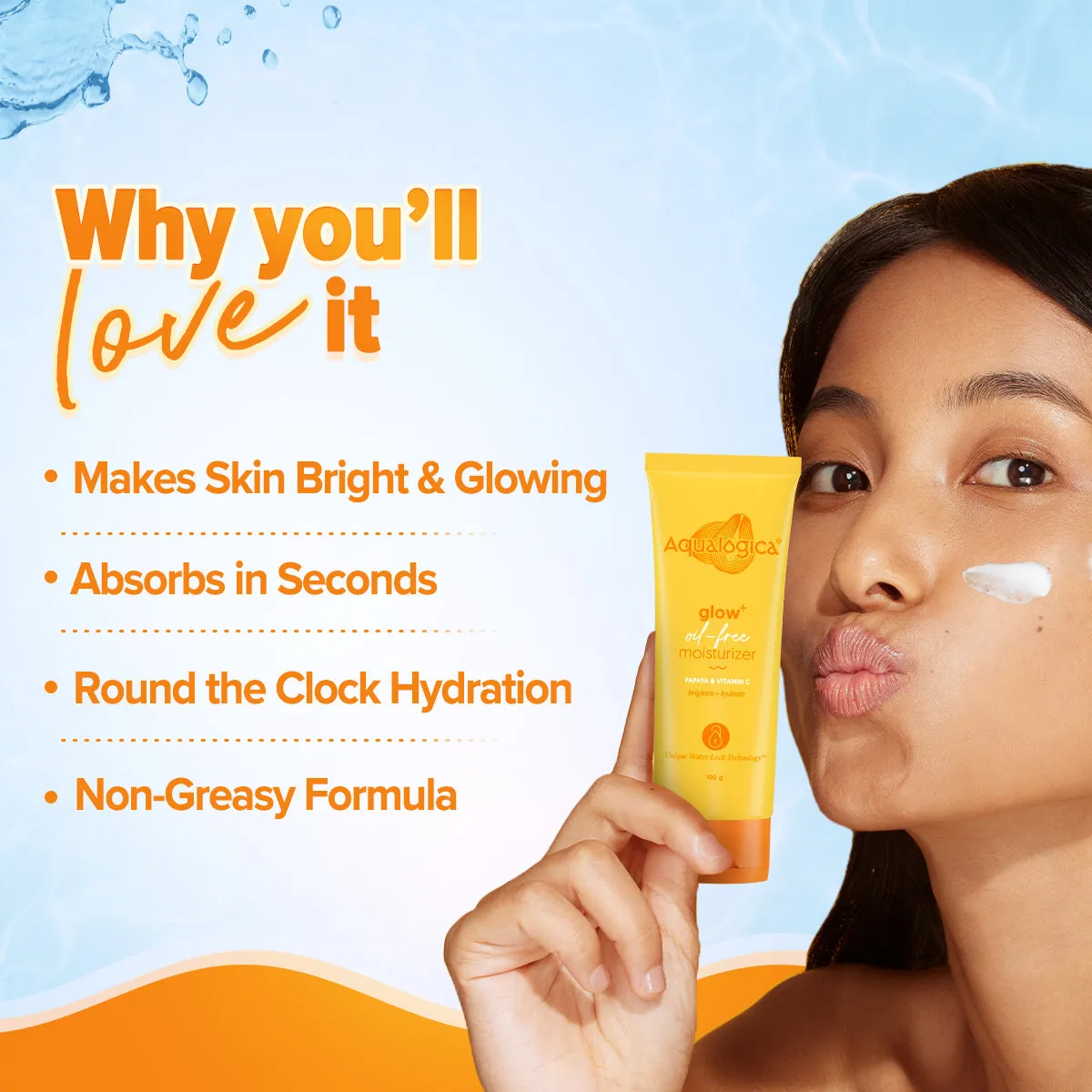 Glow  Oil Free Moisturizer with Papaya & Vitamin C for Glowing Skin - 100g