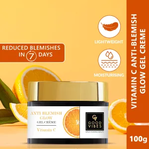 Good Vibes Anti Blemish Glow gel Creme Vitamin C | Spotless glow, Brightening, Depigmentation, Oil free (100 g)
