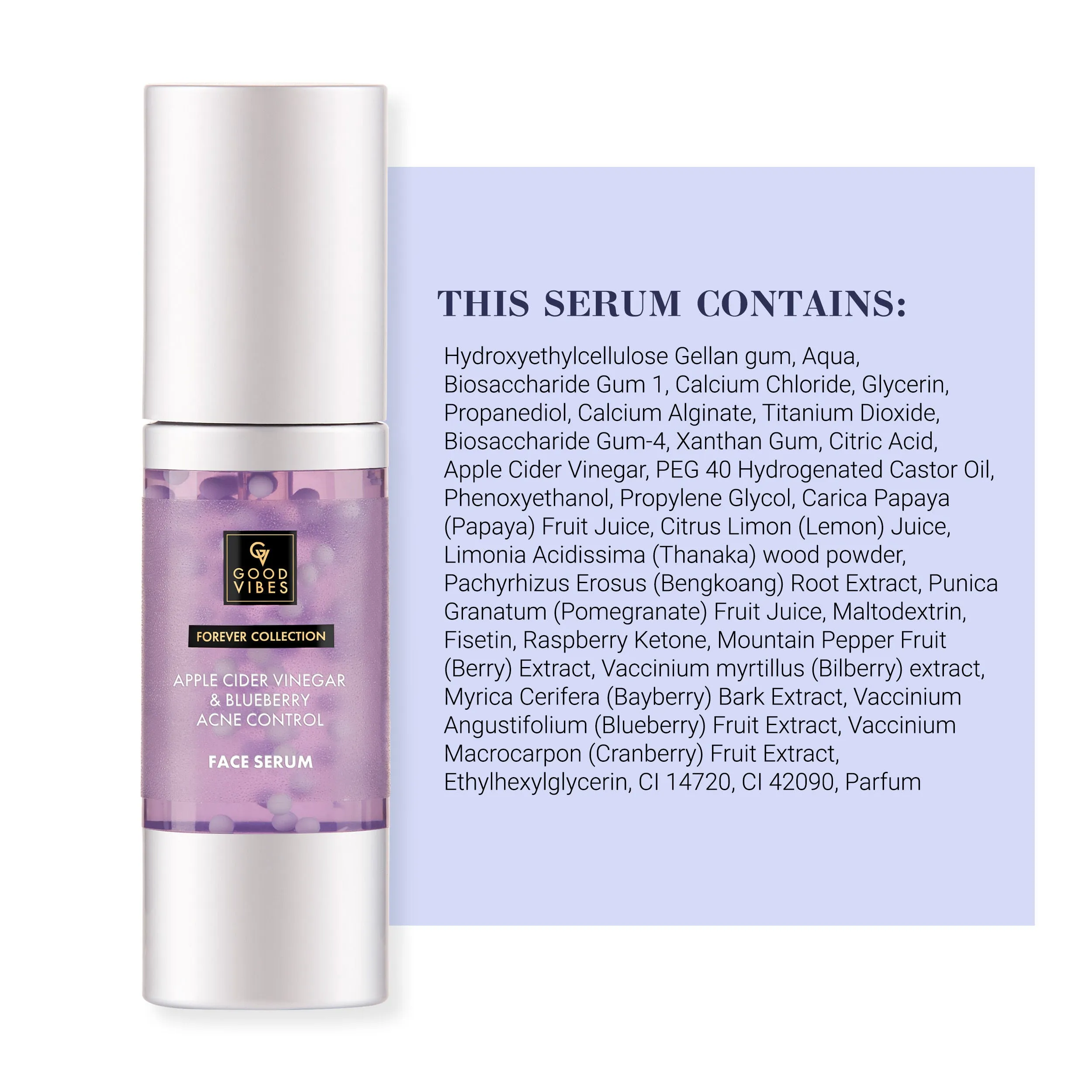 Good Vibes Apple Cider Vinegar & Blueberry Acne Control Face Serum (30 ml)