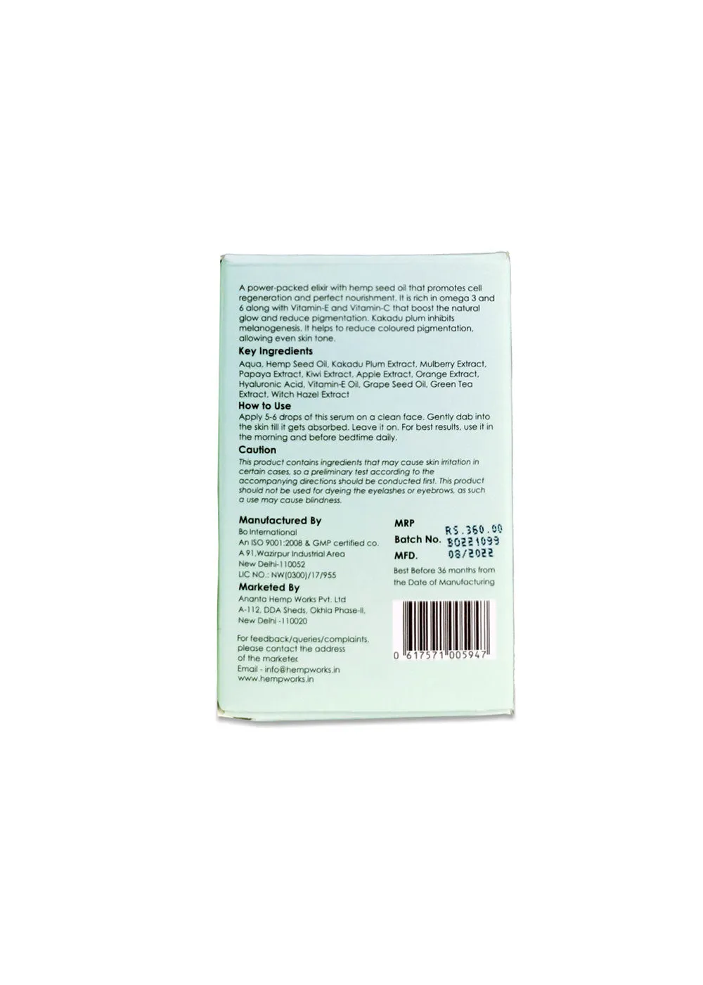 Imroz Face Serum with Vitamin C, Hemp Seed Oil & Kakadu Plum