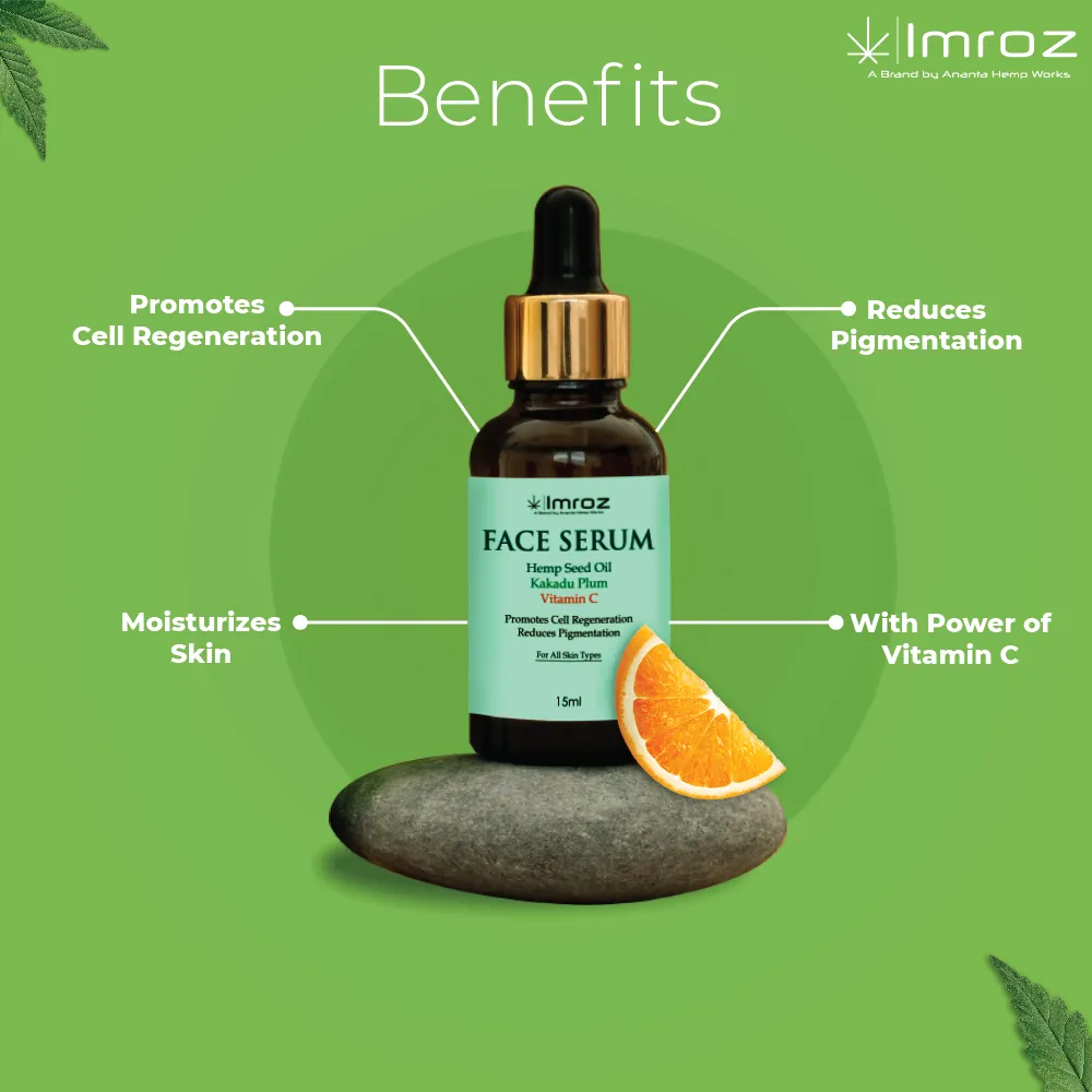 Imroz Face Serum with Vitamin C, Hemp Seed Oil & Kakadu Plum