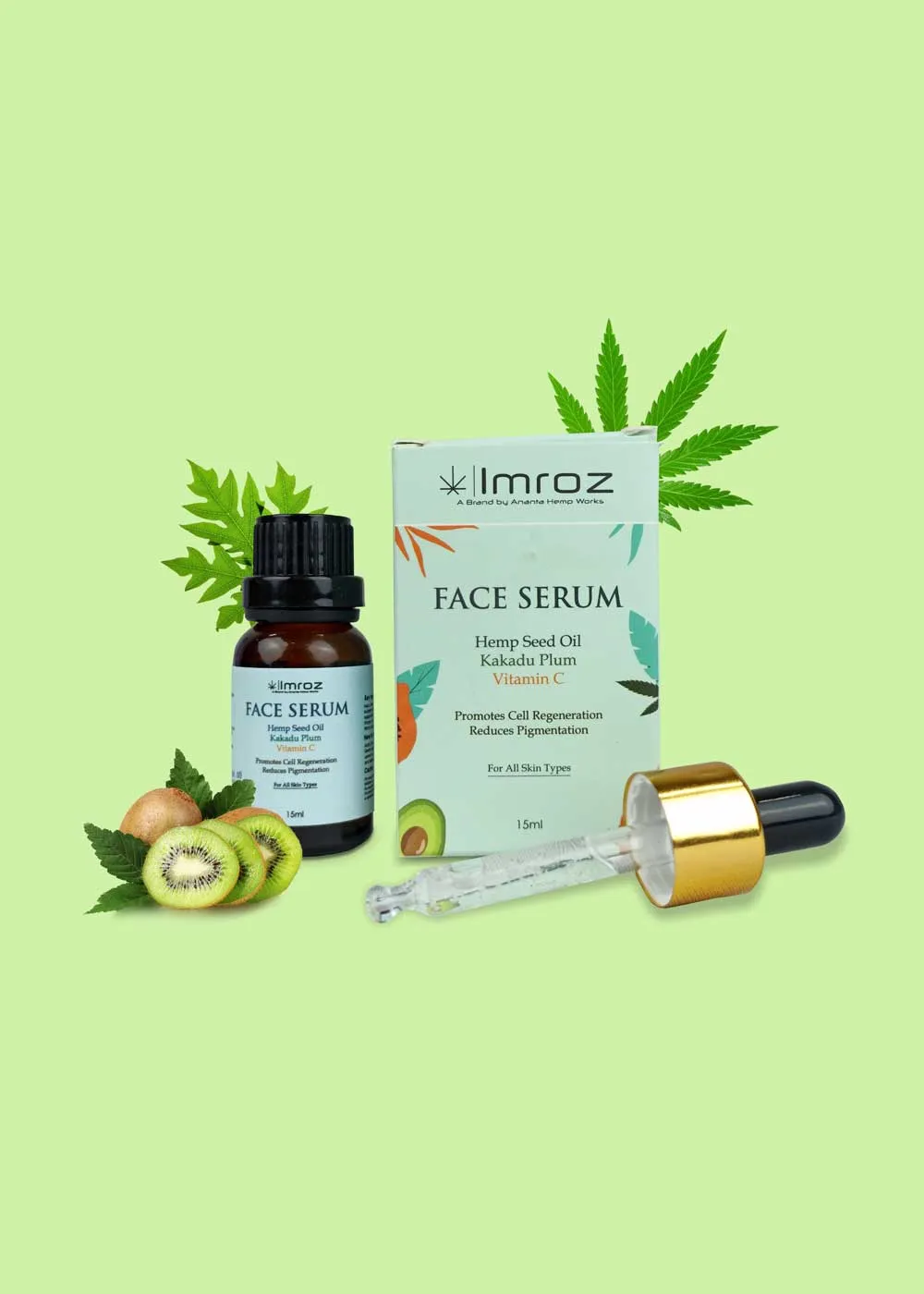 Imroz Face Serum with Vitamin C, Hemp Seed Oil & Kakadu Plum