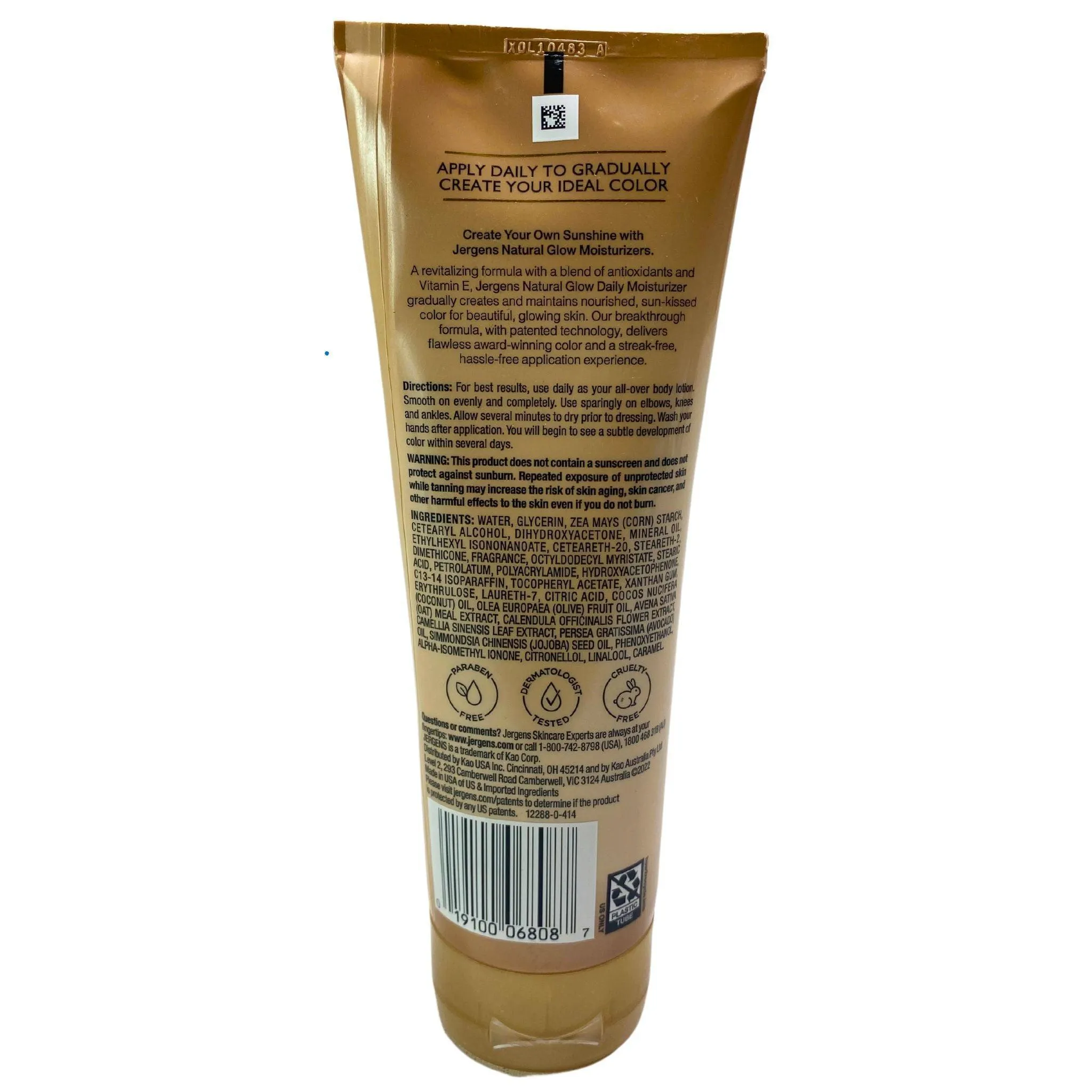 Jergens Natural Glow Tones Infused with Coconut Oil Sunless Tanner 7.5 FL OZ (50 Pcs Lot)