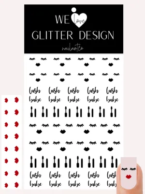 Lash Babe Nail Decals | Black & Red