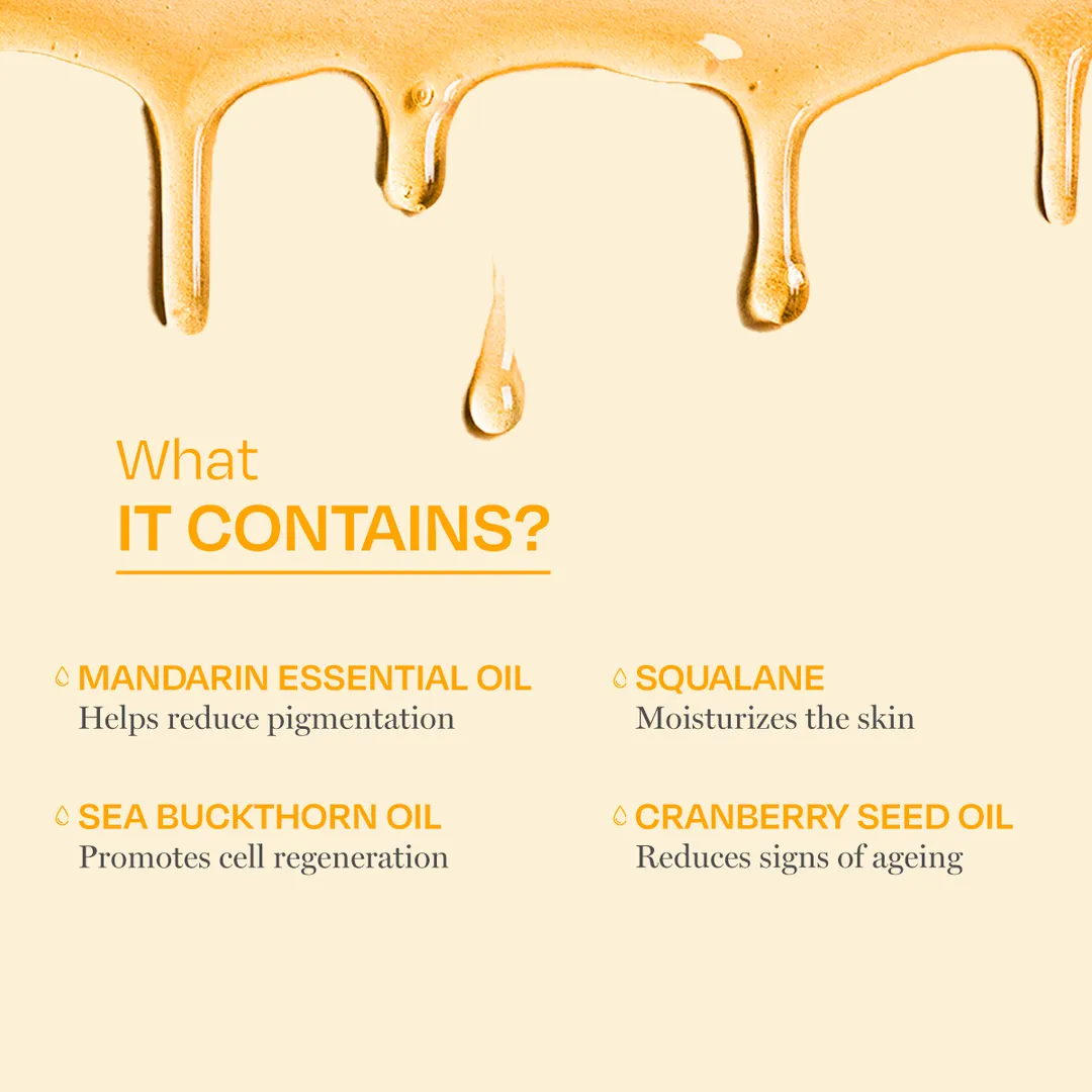 Mandarin Glow Face Oil for Dark Spots & Pigmentation | Brightens Skin, Evens Tone, and Fades Blemishes with Vitamin C Rich Oils