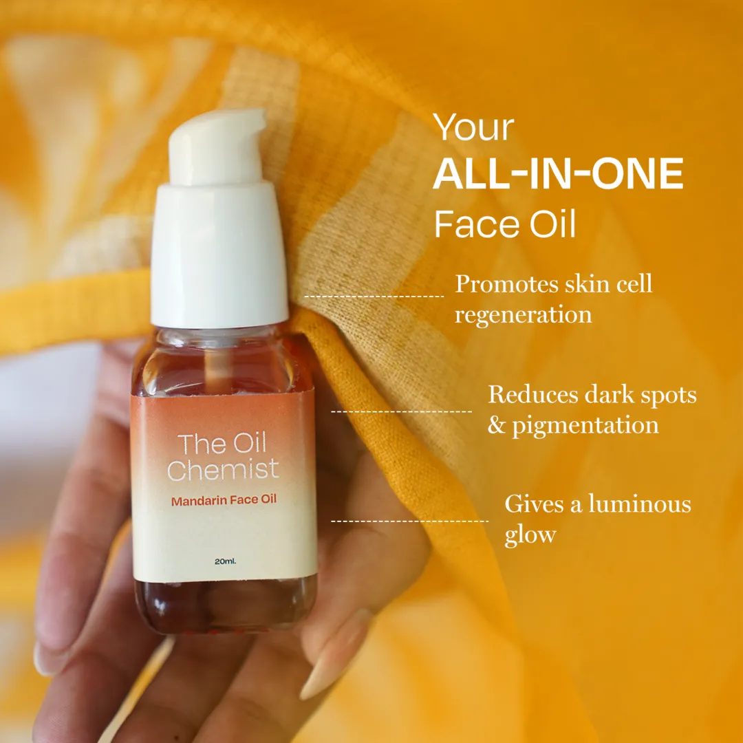 Mandarin Glow Face Oil for Dark Spots & Pigmentation | Brightens Skin, Evens Tone, and Fades Blemishes with Vitamin C Rich Oils