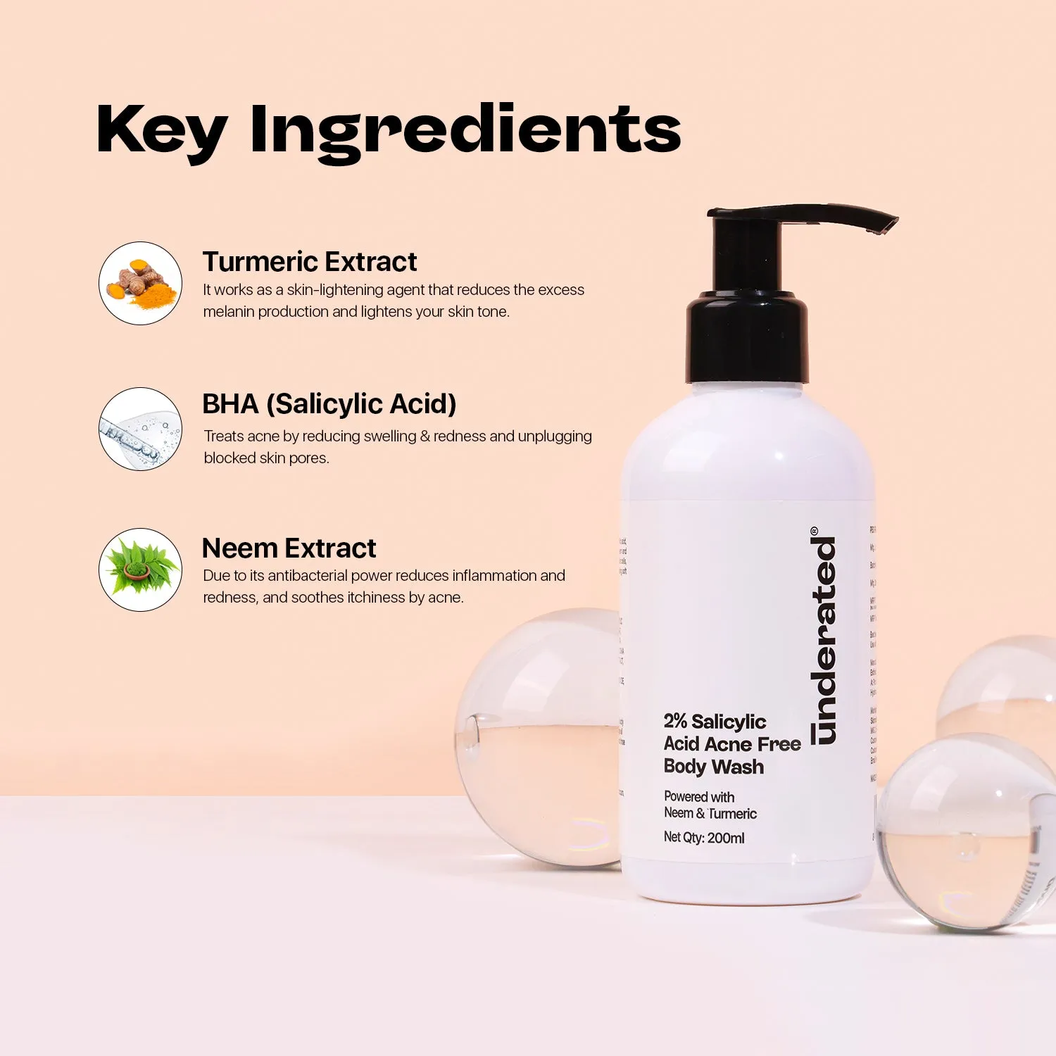 Salicylic Acid 2% Acne Free Body Wash - 200ml | Hydrates Skin and Even Skin Tone