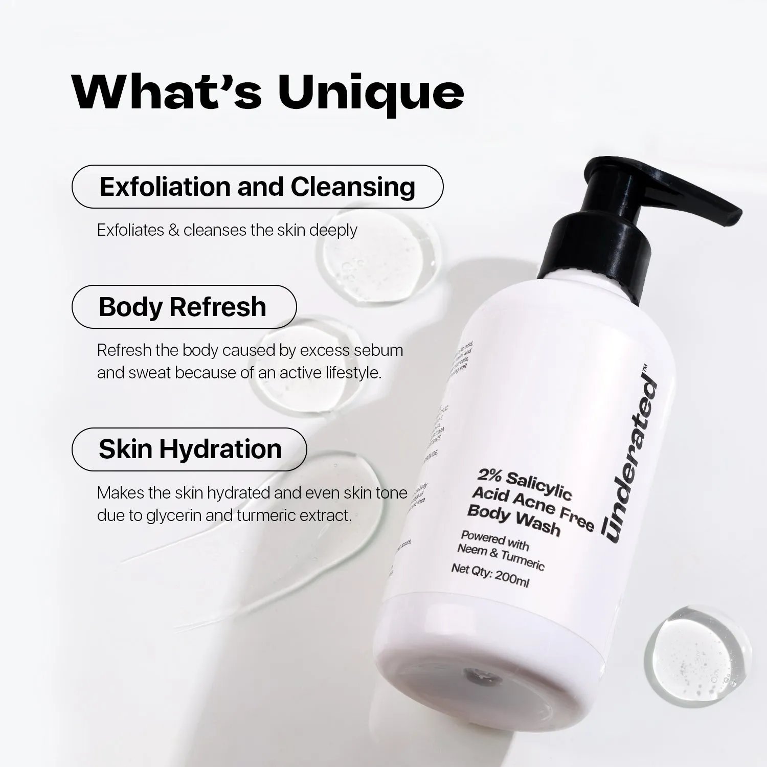 Salicylic Acid 2% Acne Free Body Wash - 200ml | Hydrates Skin and Even Skin Tone