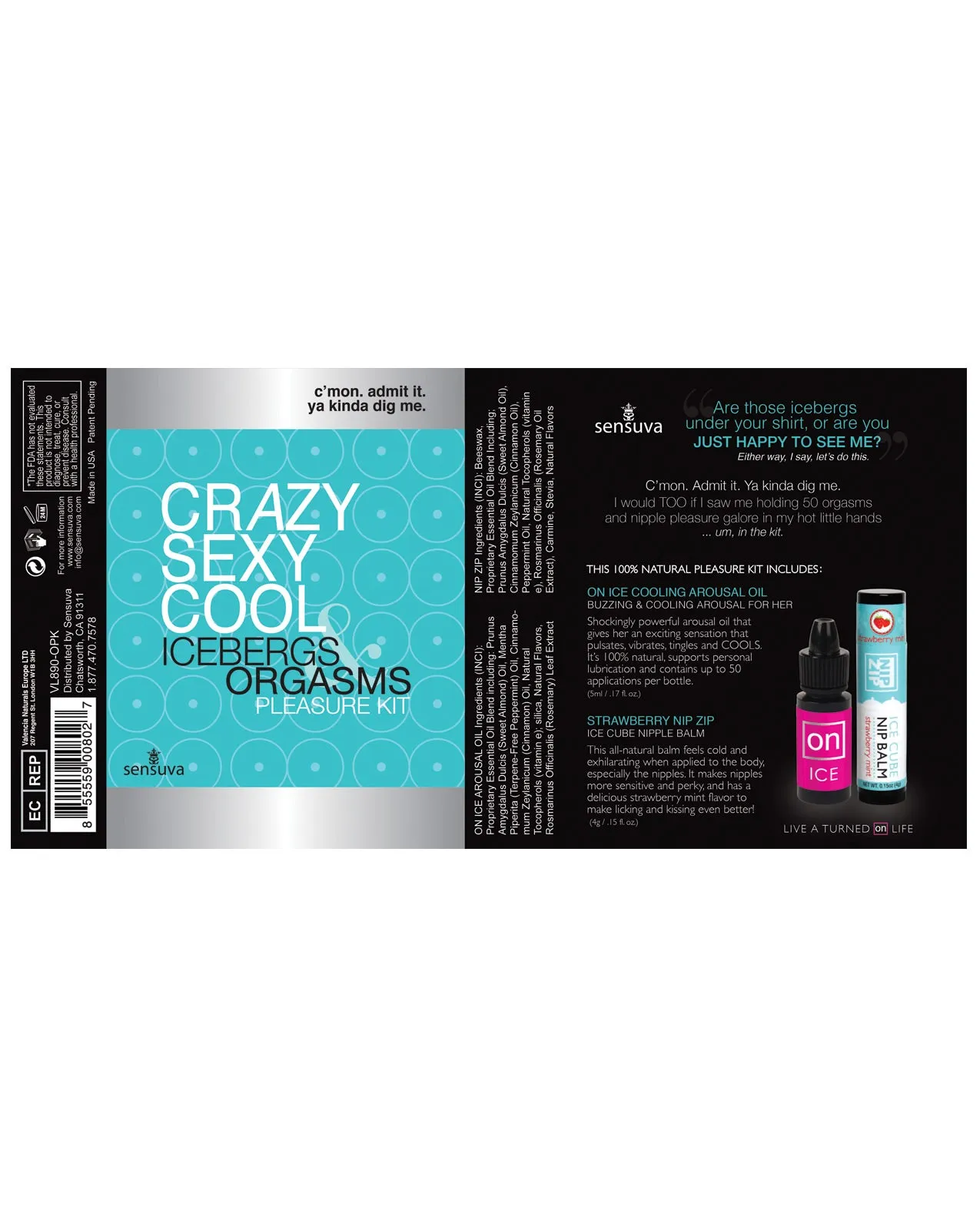 Sensuva Crazy Sexy Cool Icebergs & Orgasms Pleasure Kit