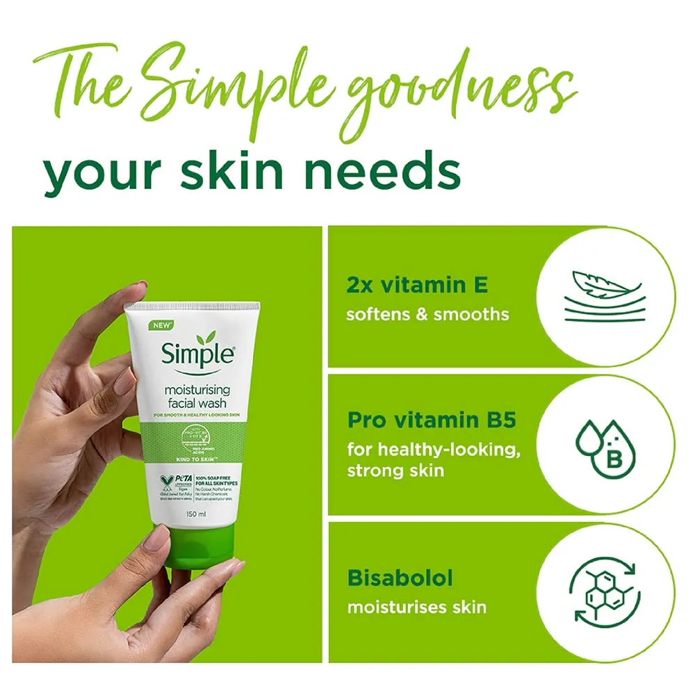 Simple - Moisturizing Facial Wash Vitamin B5   E - 150ml