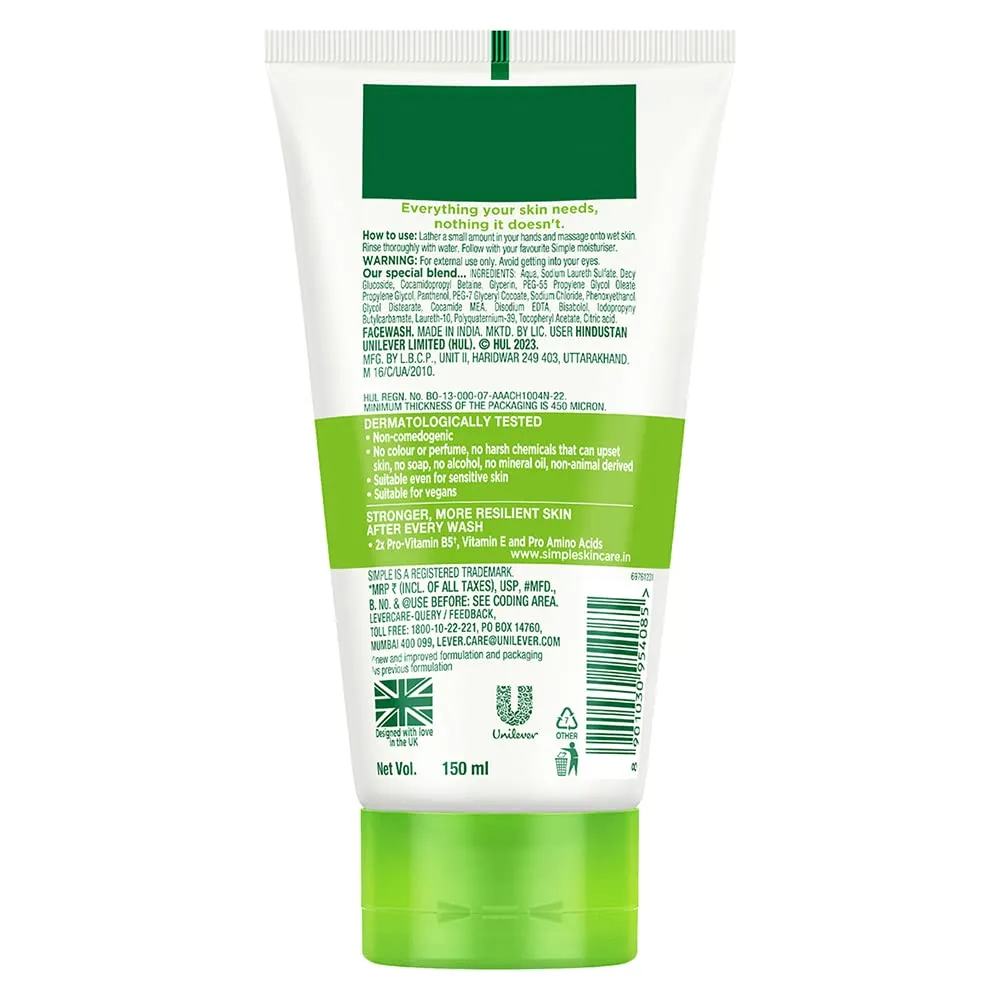 Simple - Moisturizing Facial Wash Vitamin B5   E - 150ml