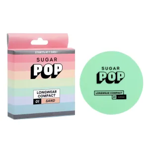 SUGAR POP Longwear Compact – 01 Sand for Fair to Medium Skin Tone | Vitamin E Enriched | UV Protection, Pore Minimizing l Medium Coverage | Face Compact for Women l 9 gm