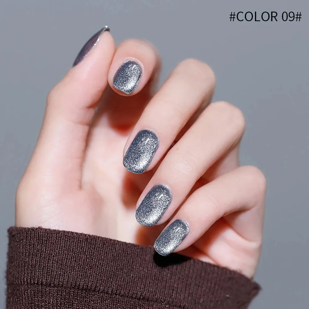 Vendeeni 9 Colors Holographic Crystal Cat Eye Gel Nail Polish Semi Permanent UV Soak Off Gel Lacquer Magnetic Hybrid Gel Varnish