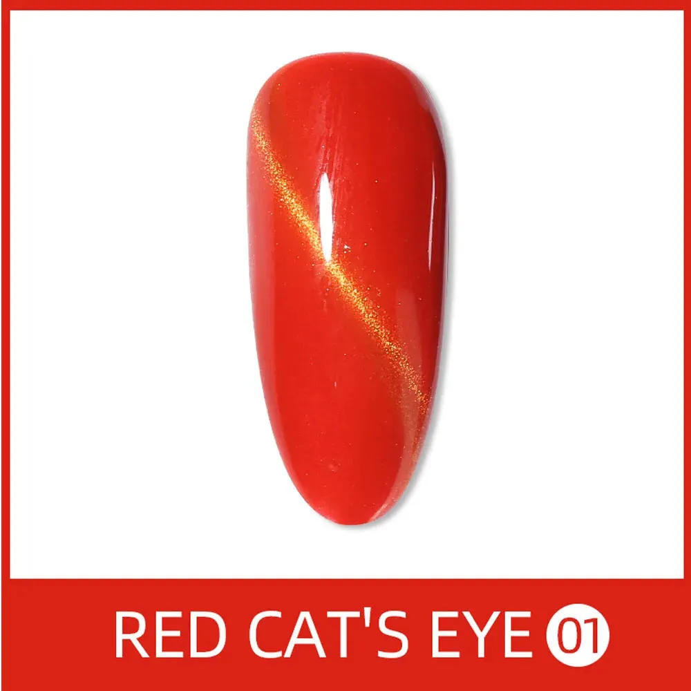 Vendeeni 9 Colors Red Series Cat Eye Gel Nail Polish Wine Red Glitter Nail Art Gel Varnish Magnetic UV LED Soak Off Gel Lacquer