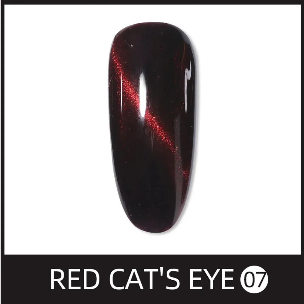 Vendeeni 9 Colors Red Series Cat Eye Gel Nail Polish Wine Red Glitter Nail Art Gel Varnish Magnetic UV LED Soak Off Gel Lacquer