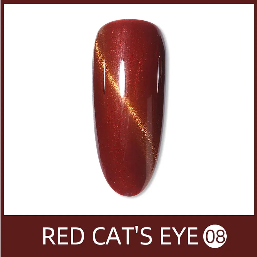 Vendeeni 9 Colors Red Series Cat Eye Gel Nail Polish Wine Red Glitter Nail Art Gel Varnish Magnetic UV LED Soak Off Gel Lacquer