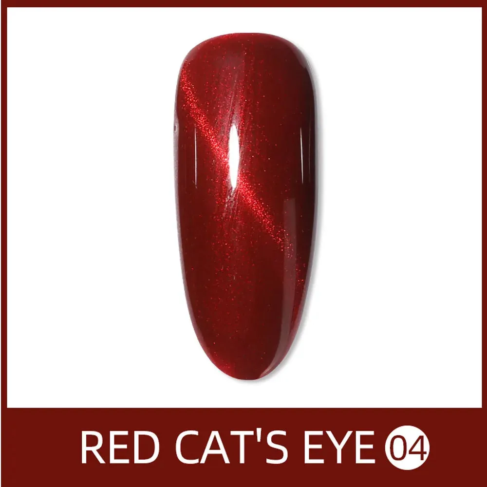 Vendeeni 9 Colors Red Series Cat Eye Gel Nail Polish Wine Red Glitter Nail Art Gel Varnish Magnetic UV LED Soak Off Gel Lacquer