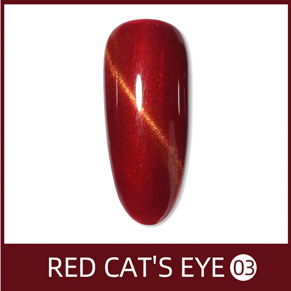 Vendeeni 9 Colors Red Series Cat Eye Gel Nail Polish Wine Red Glitter Nail Art Gel Varnish Magnetic UV LED Soak Off Gel Lacquer
