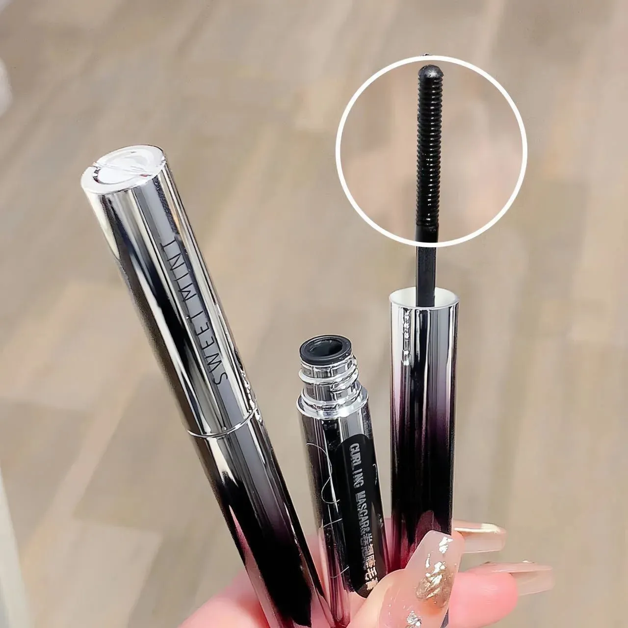 Yeknu Black Metal Bar Type Head Mascara 3D Lengthens Eyelashes Extra Volume Waterproof Natural Lashes Female Makeup Korean Cosmetics