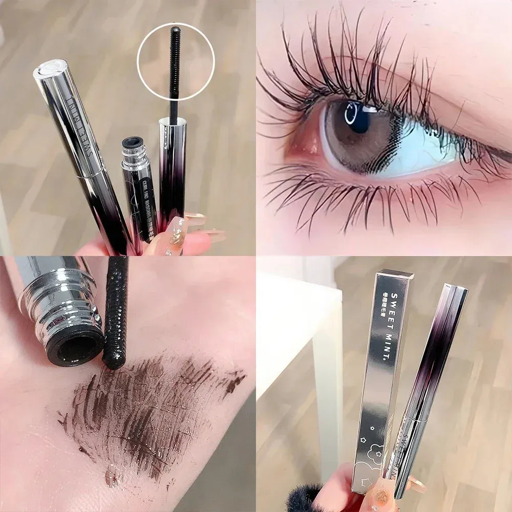 Yeknu Black Metal Bar Type Head Mascara 3D Lengthens Eyelashes Extra Volume Waterproof Natural Lashes Female Makeup Korean Cosmetics
